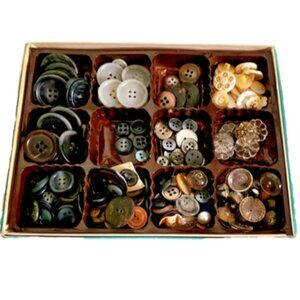 Antique Vintage Button Assorted Mix Lot 8 RARE COLLECTIBLE